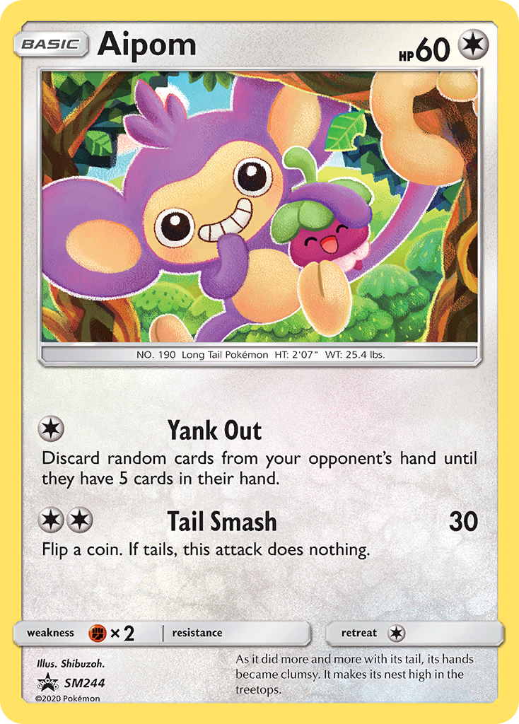 Aipom SM244/248 Promo card from SM Black Star Promos