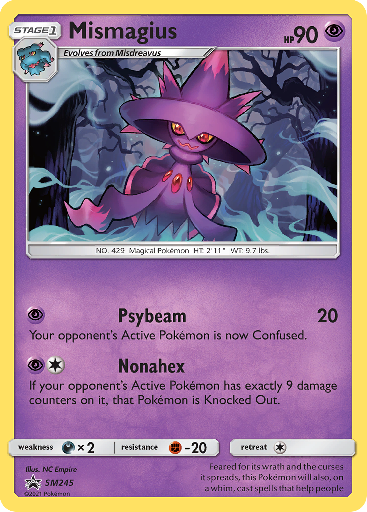 Mismagius SM245 Promo card from SM Black Star Promos