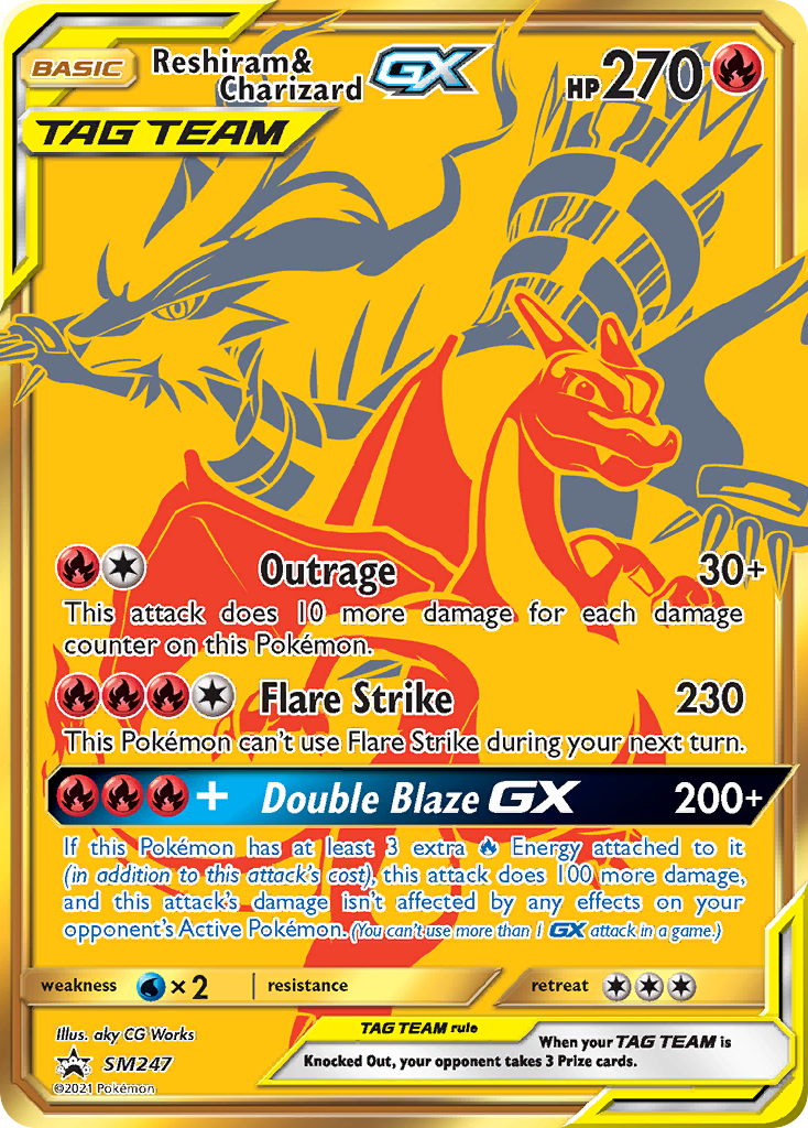 Reshiram & Charizard-GX SM247 Promo card from SM Black Star Promos