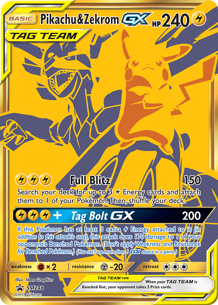 Pikachu & Zekrom-GX SM248 Promo card from SM Black Star Promos