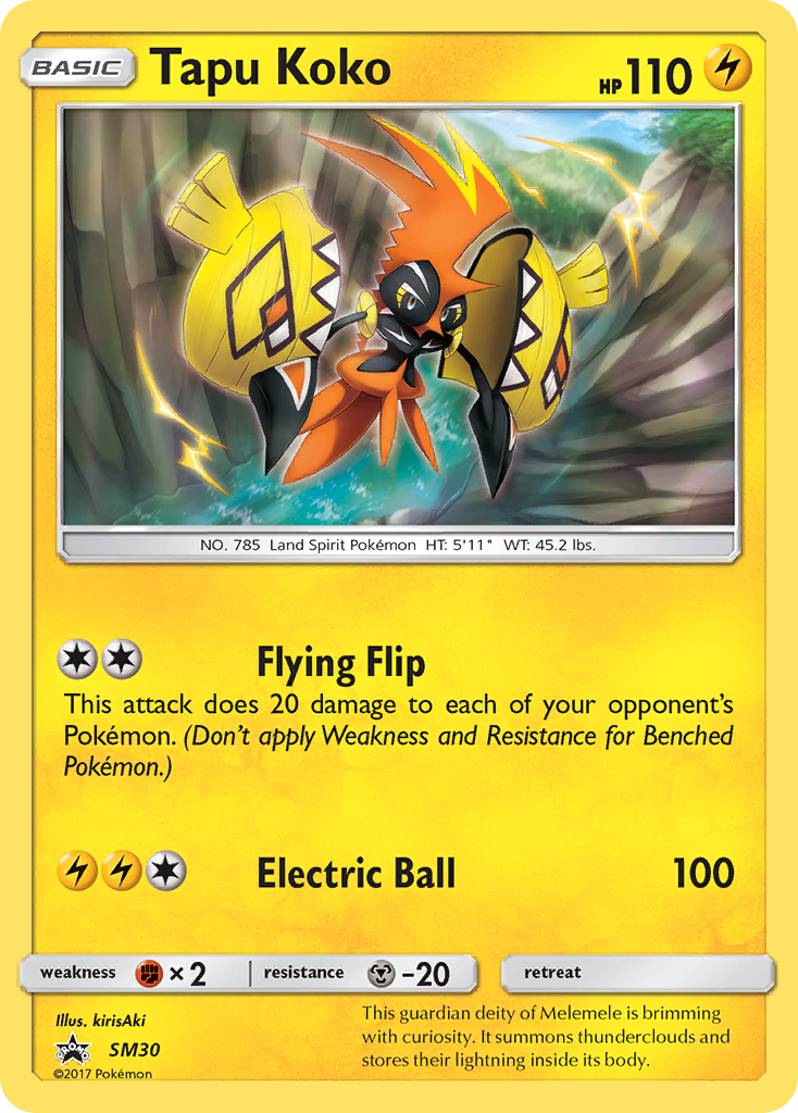 Tapu Koko SM30/248 Promo card from SM Black Star Promos
