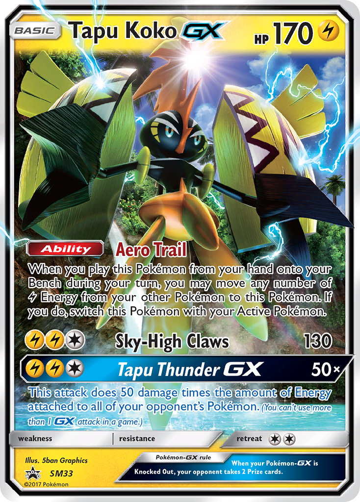Tapu Koko-GX SM33 Promo card from SM Black Star Promos