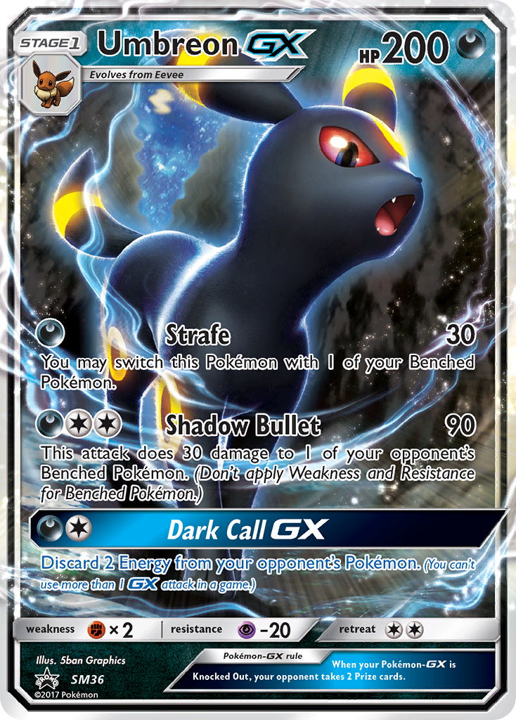 Umbreon-GX SM36 Promo card from SM Black Star Promos