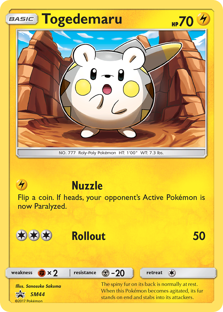 Togedemaru SM44 Promo card from SM Black Star Promos