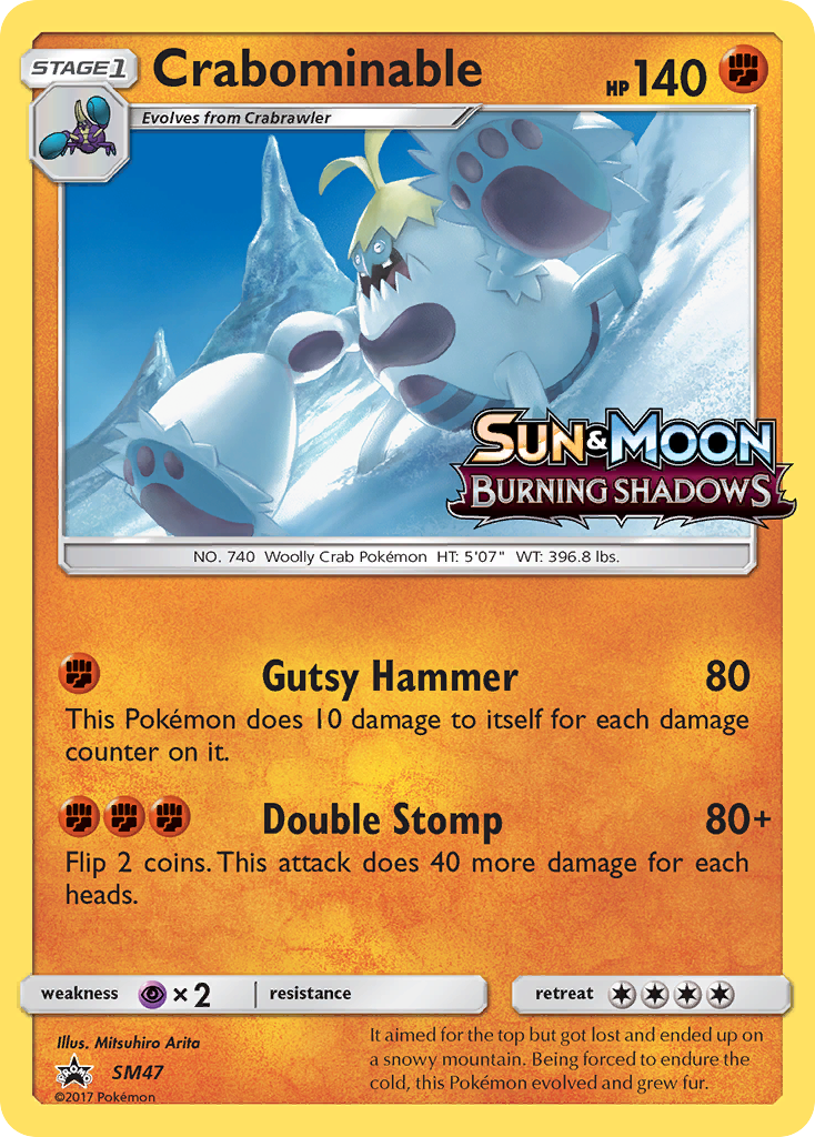 Crabominable SM47 Promo card from SM Black Star Promos