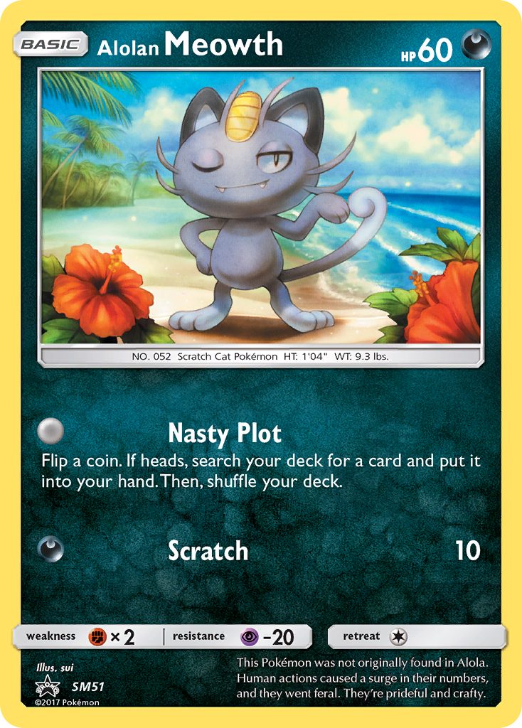 Alolan Meowth SM51 Promo card from SM Black Star Promos