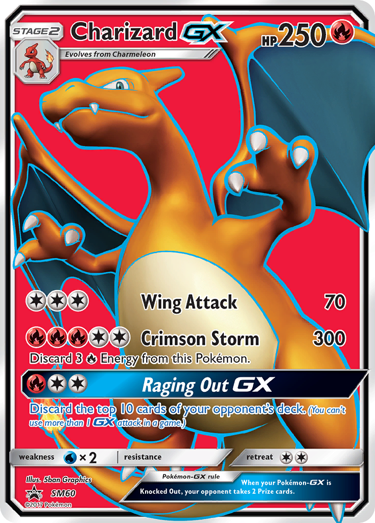 Charizard-GX SM60 Promo card from SM Black Star Promos