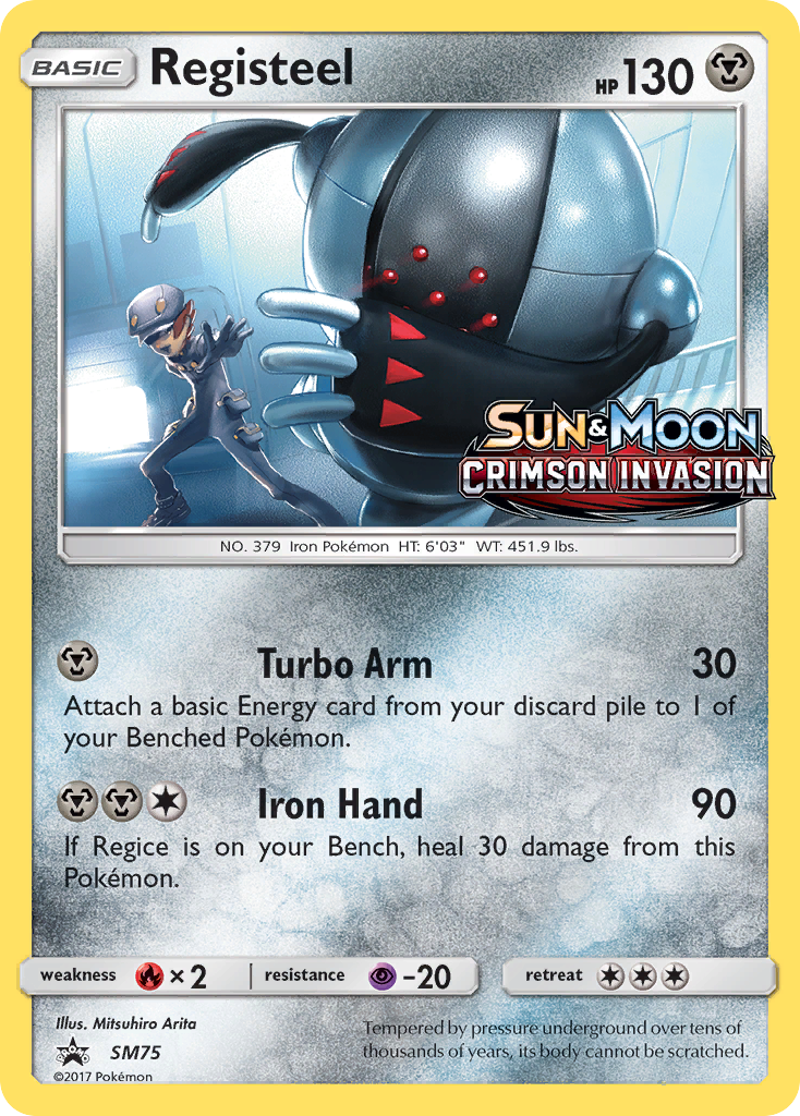 Registeel SM75 Promo card from SM Black Star Promos