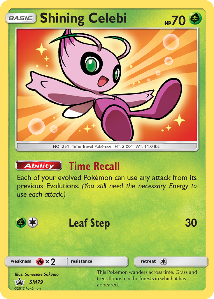 Shining Celebi SM79 Promo card from SM Black Star Promos
