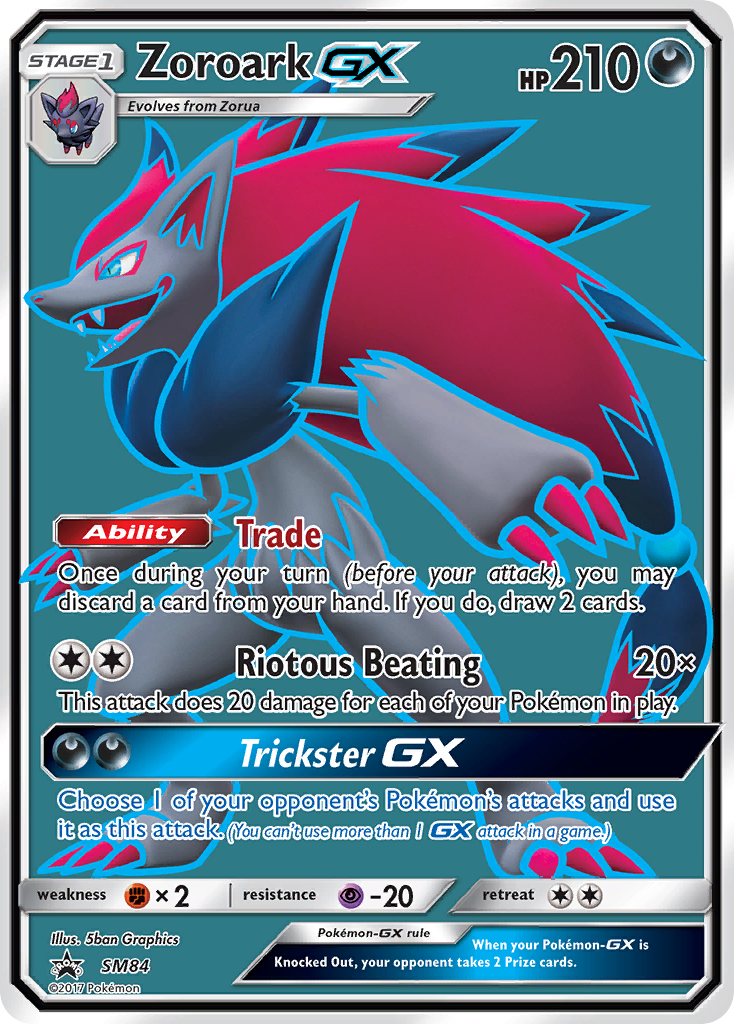Zoroark-GX SM84 Promo card from SM Black Star Promos
