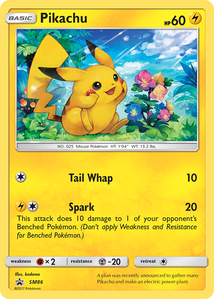 Pikachu SM86 Promo card from SM Black Star Promos