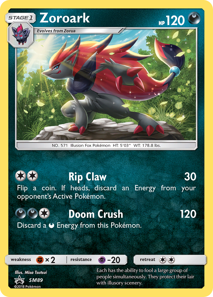 Zoroark SM89 Promo card from SM Black Star Promos