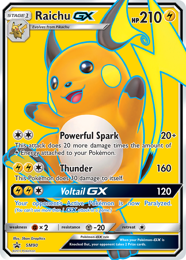 Raichu-GX SM90 Promo card from SM Black Star Promos