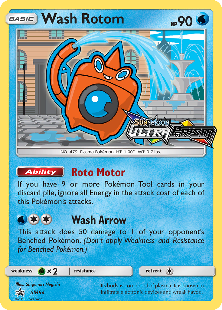 Wash Rotom SM94 Promo card from SM Black Star Promos