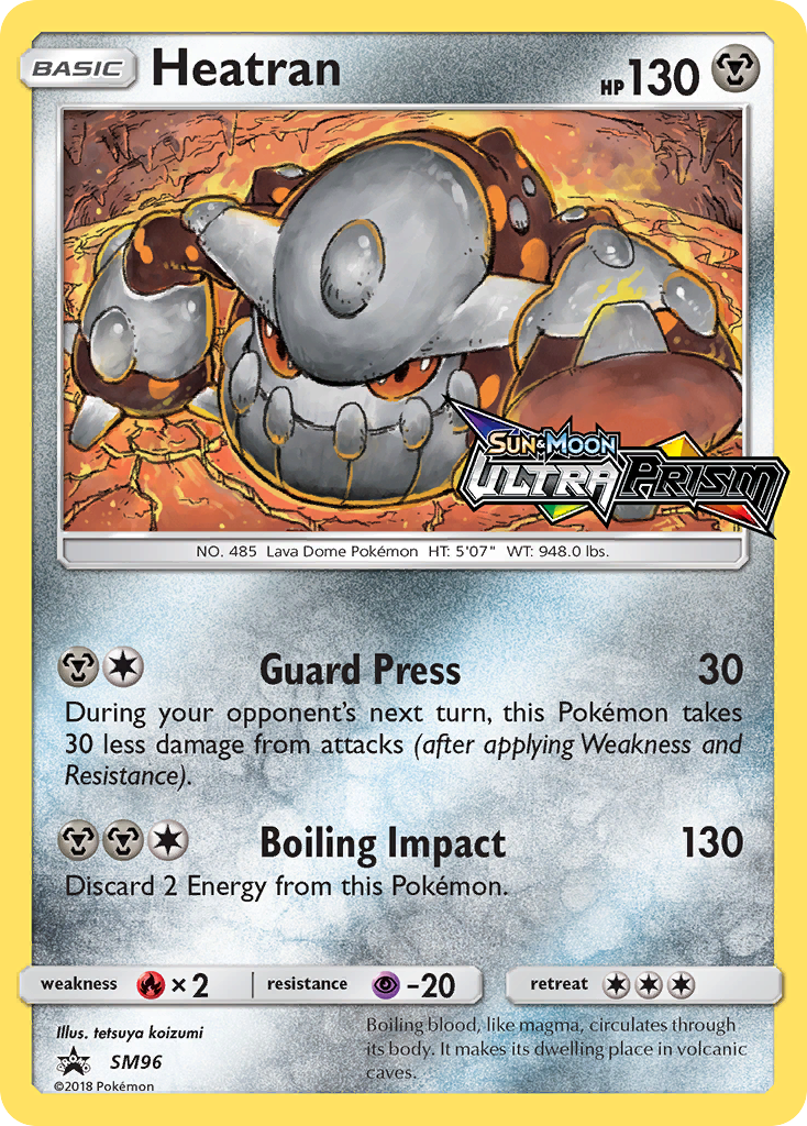 Heatran SM96 Promo card from SM Black Star Promos