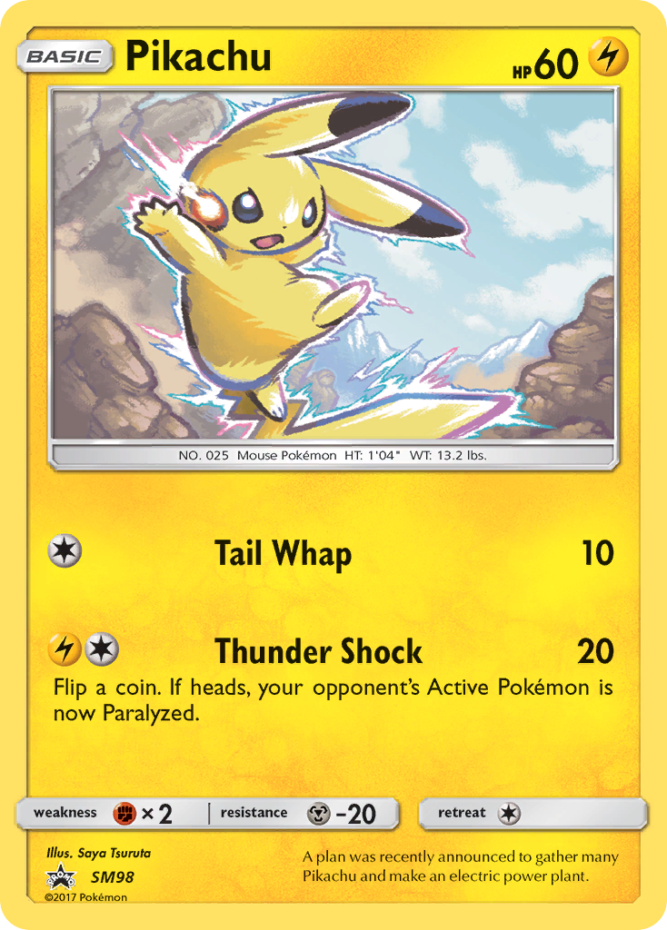 Pikachu SM98 Promo card from SM Black Star Promos