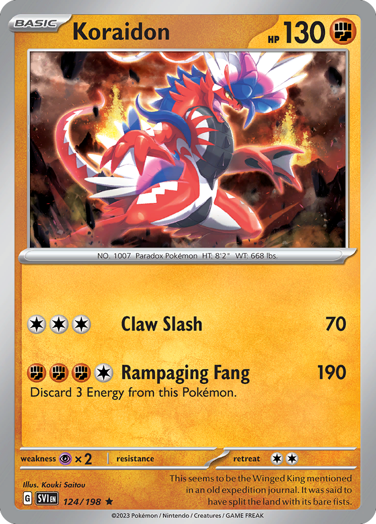 Koraidon 124 Rare card from Scarlet & Violet
