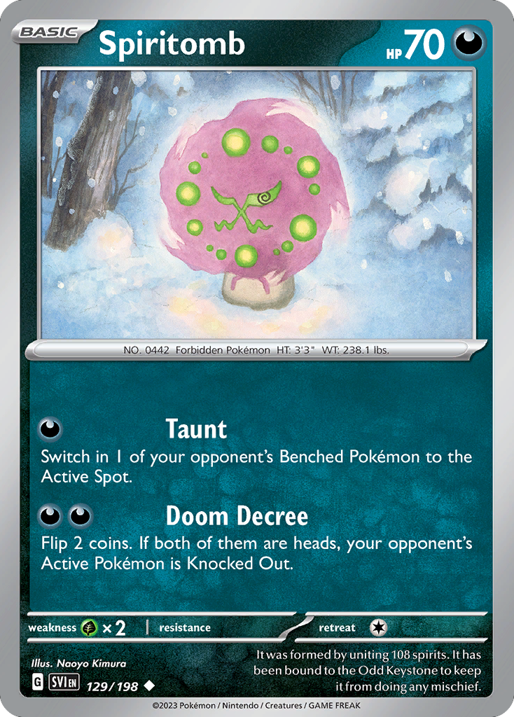 Spiritomb 129 Uncommon card from Scarlet & Violet