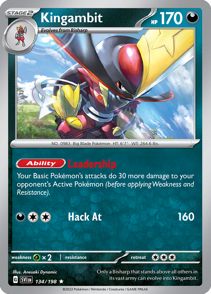 Kingambit 134/198 Rare card from Scarlet & Violet