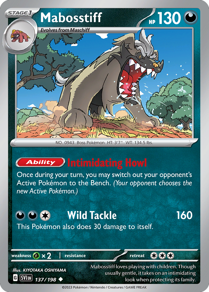 Mabosstiff 137/198 Uncommon card from Scarlet & Violet