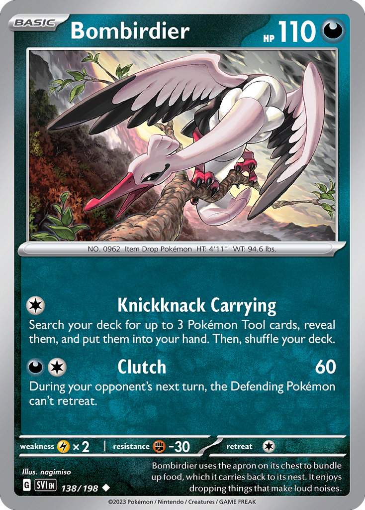 Bombirdier 138 Uncommon card from Scarlet & Violet