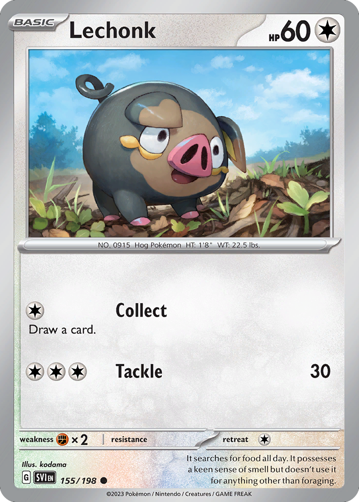 Lechonk 155/198 Common card from Scarlet & Violet