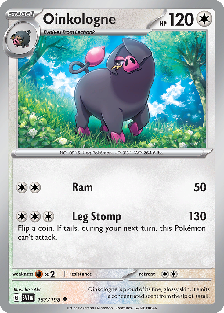 Oinkologne 157 Uncommon card from Scarlet & Violet
