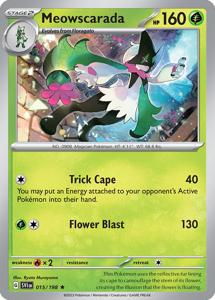 Meowscarada 15/198 Rare card from Scarlet & Violet