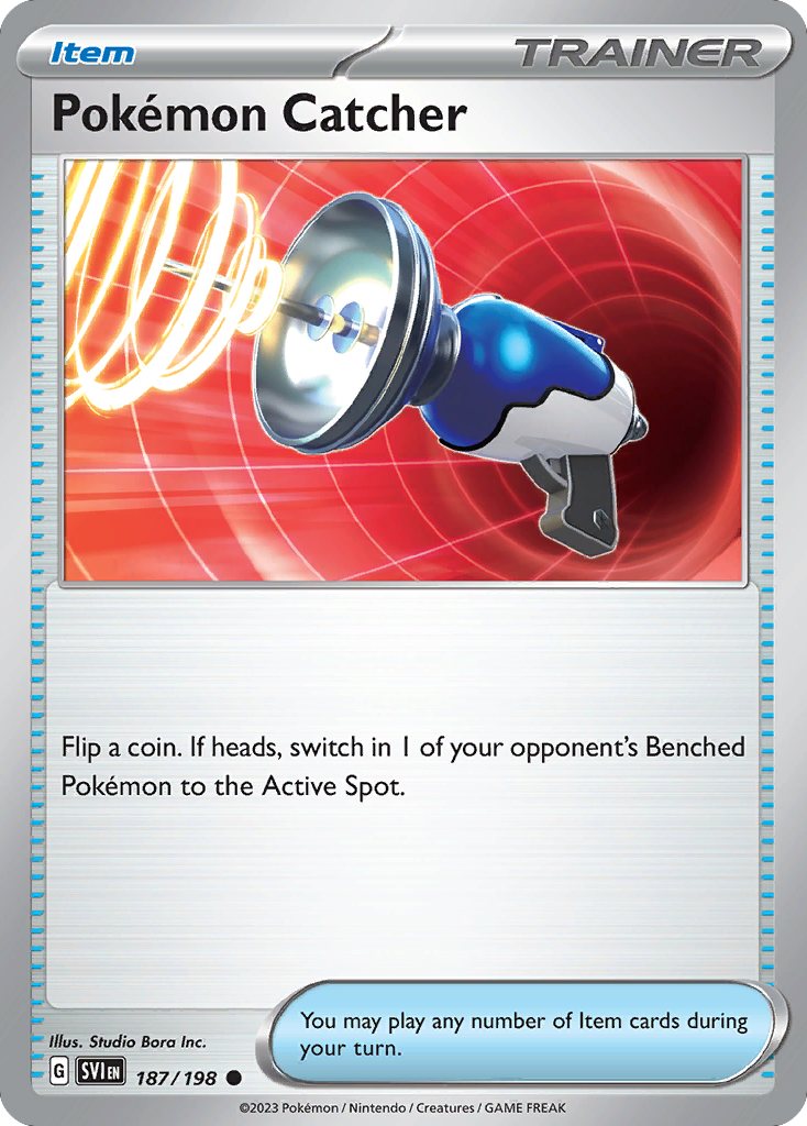 Pokémon Catcher 187/198 Common card from Scarlet & Violet