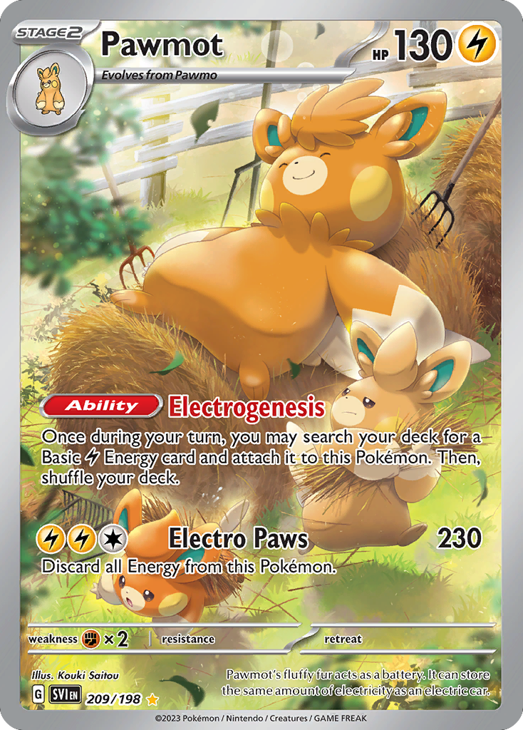 Pawmot 209 Illustration Rare card from Scarlet & Violet