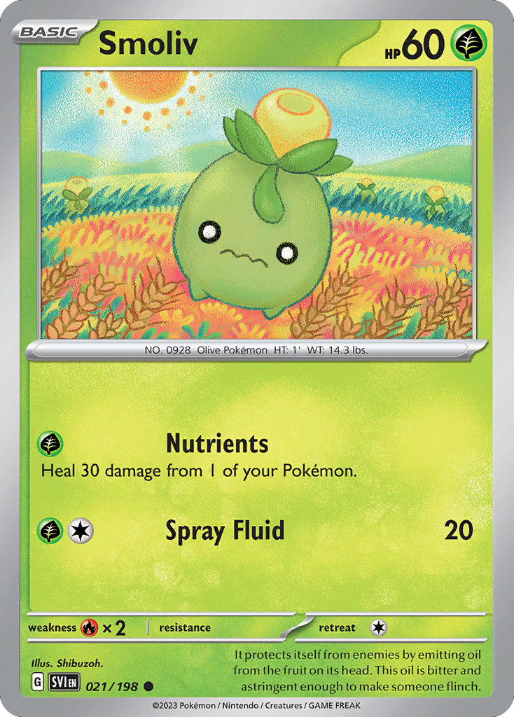 Smoliv 21 Common card from Scarlet & Violet