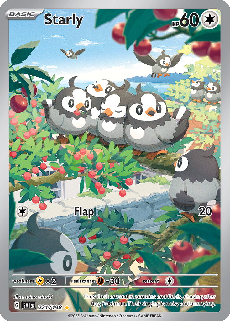Starly 221 Illustration Rare card from Scarlet & Violet