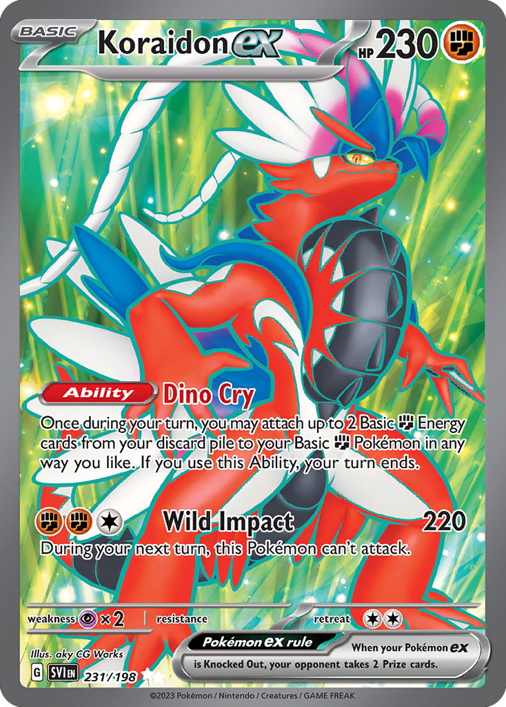 Koraidon ex 231 Ultra Rare card from Scarlet & Violet