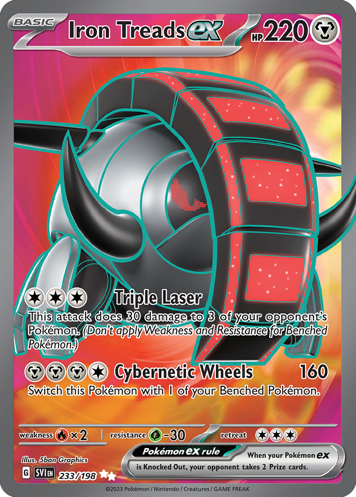 Iron Treads ex 233/198 Ultra Rare card from Scarlet & Violet