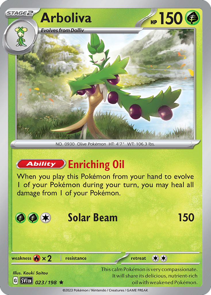 Arboliva 23 Rare card from Scarlet & Violet