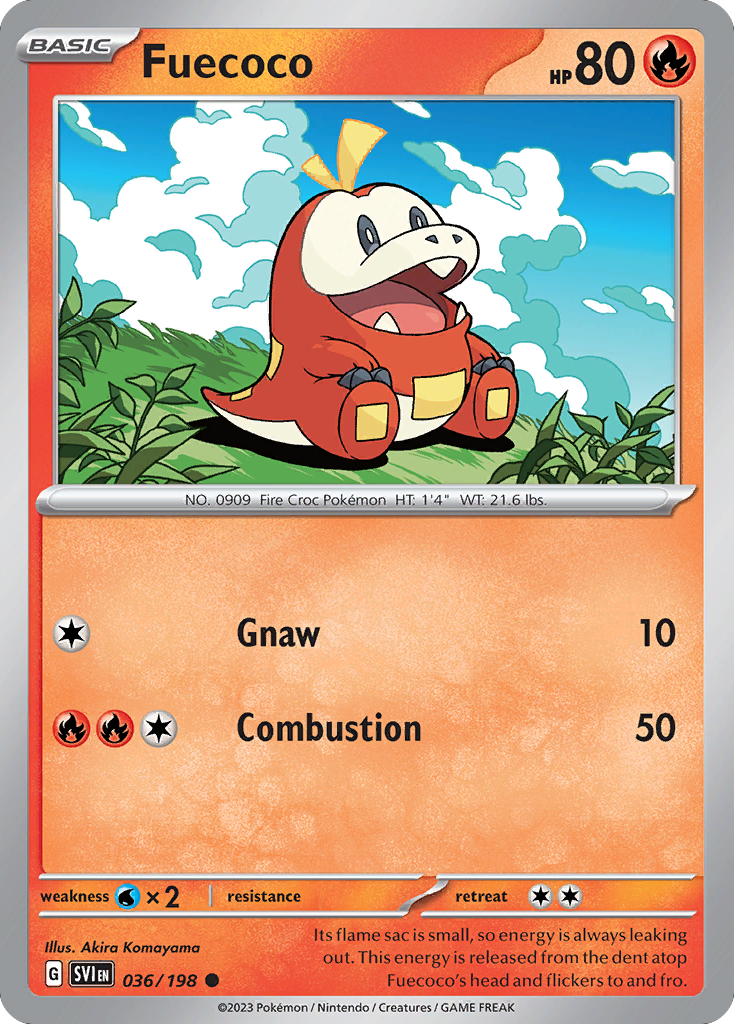 Fuecoco 36 Common card from Scarlet & Violet