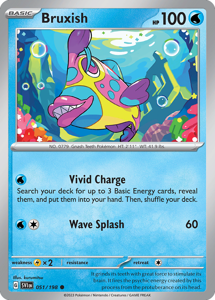 Bruxish 51/198 Common card from Scarlet & Violet