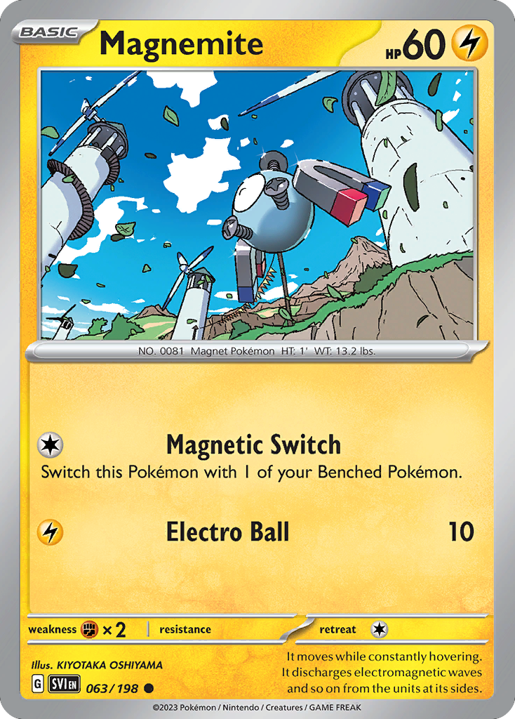 Magnemite 63 Common card from Scarlet & Violet