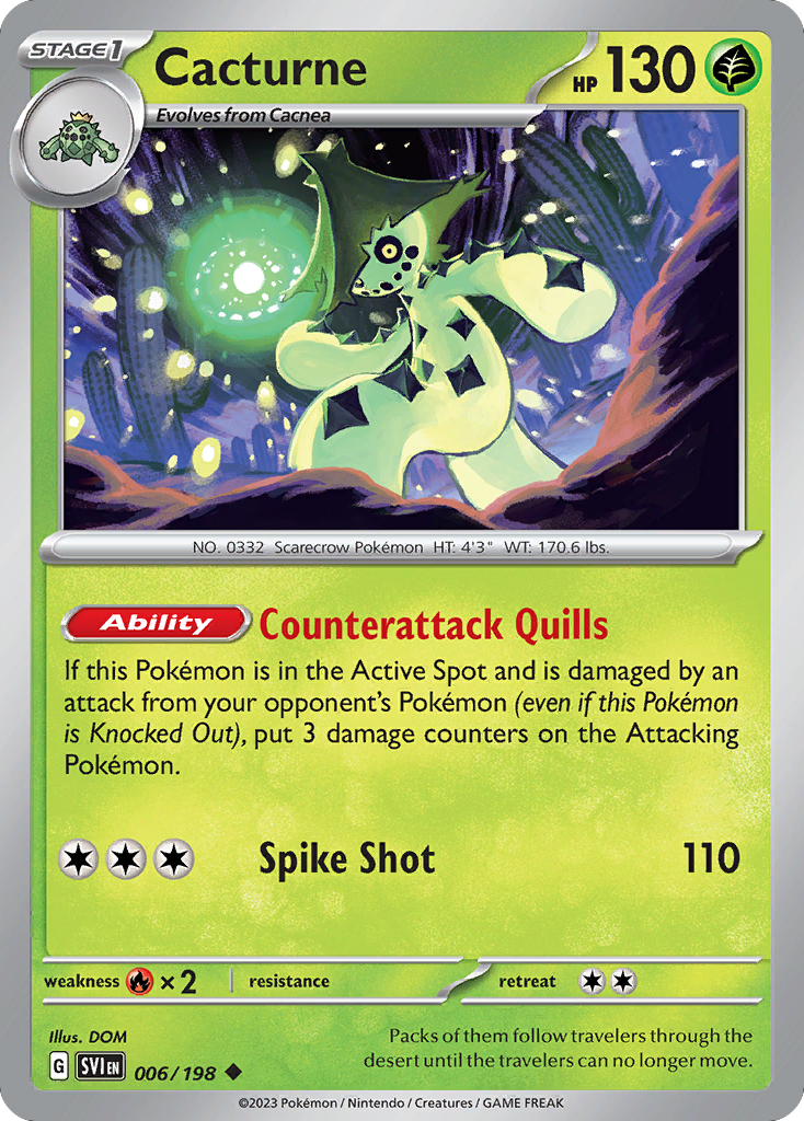 Cacturne 6 Uncommon card from Scarlet & Violet