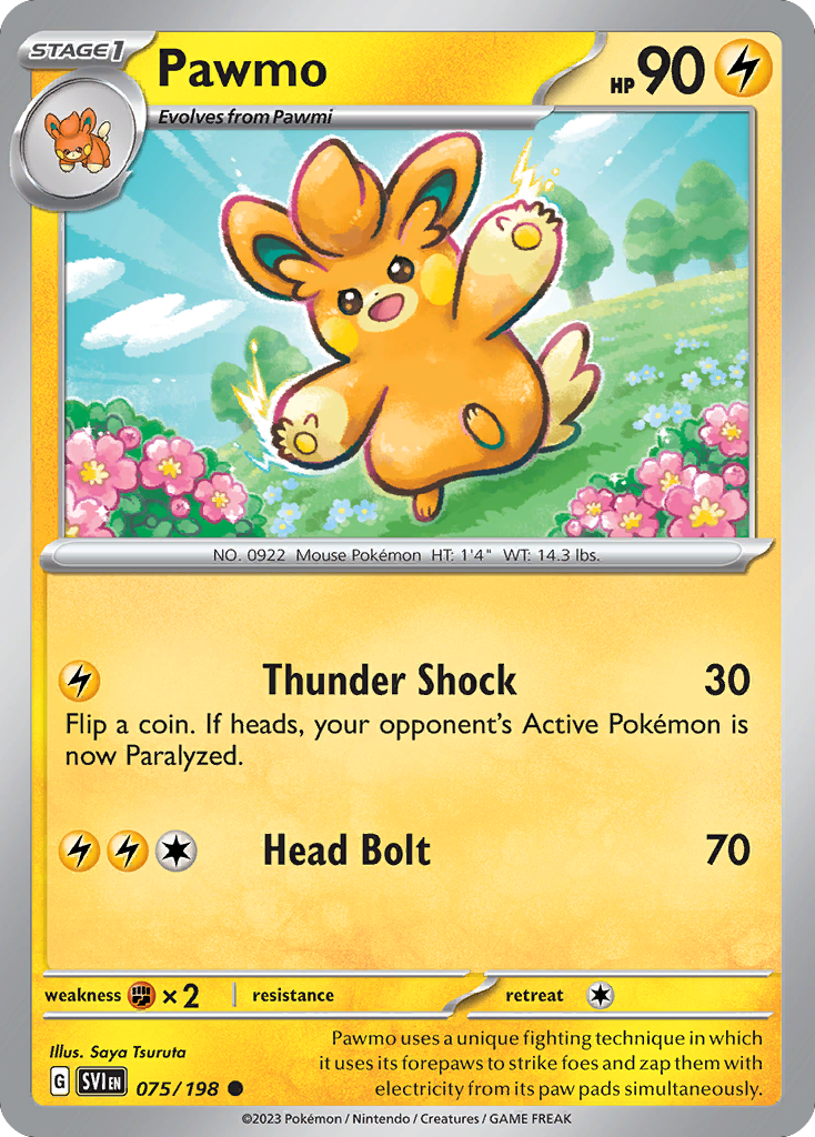 Pawmo 75 Common card from Scarlet & Violet