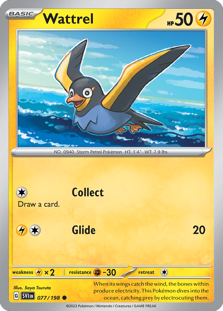 Wattrel 77 Common card from Scarlet & Violet