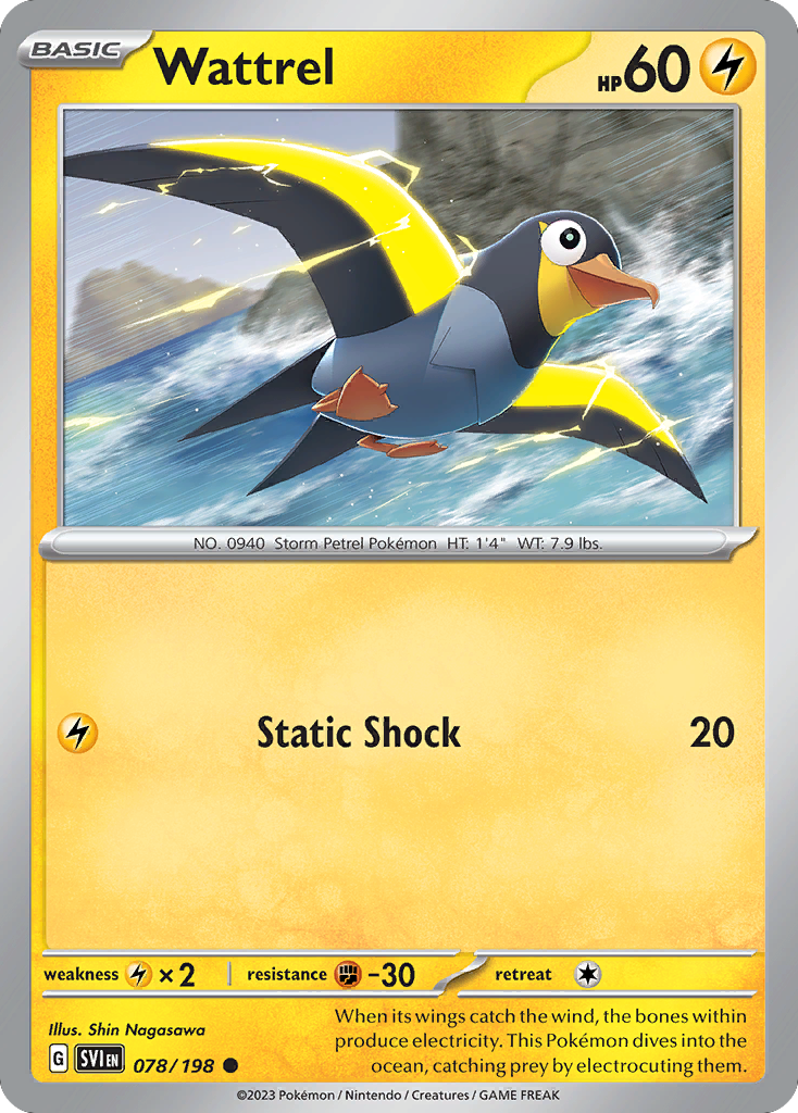 Wattrel 78/198 Common card from Scarlet & Violet