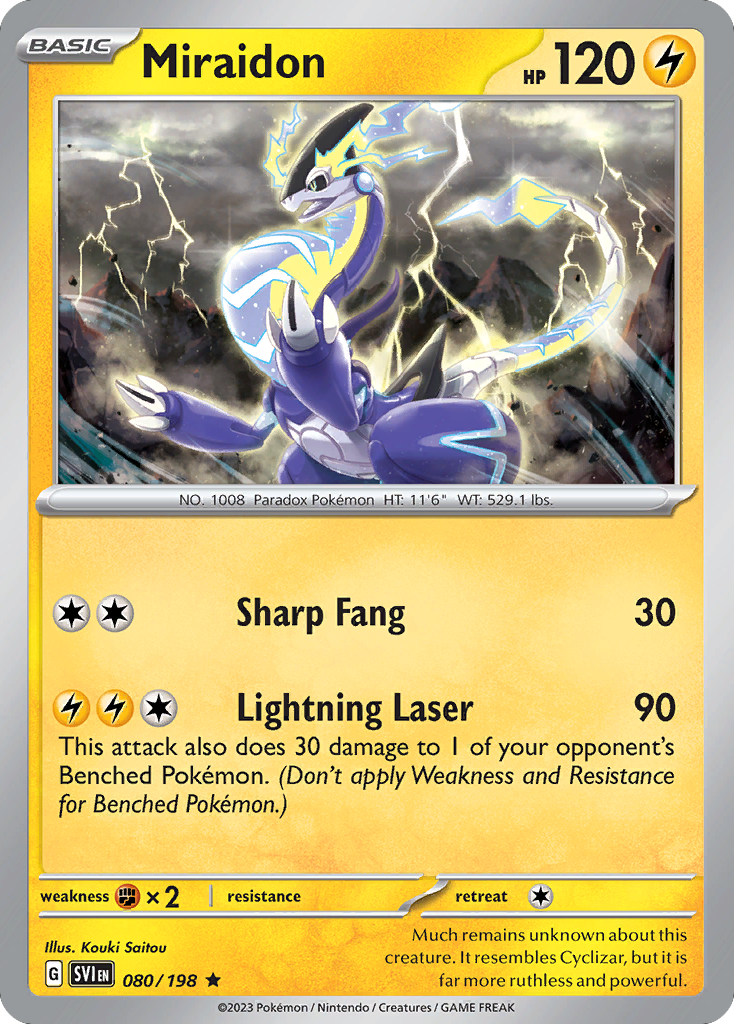 Miraidon 80 Rare card from Scarlet & Violet