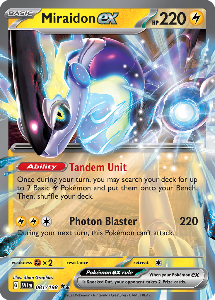 Miraidon ex 81/198 Double Rare card from Scarlet & Violet