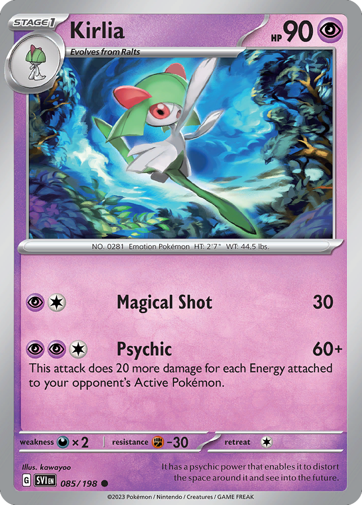 Kirlia 85 Common card from Scarlet & Violet