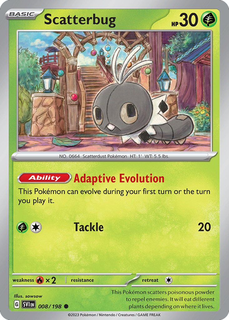 Scatterbug 8/198 Common card from Scarlet & Violet
