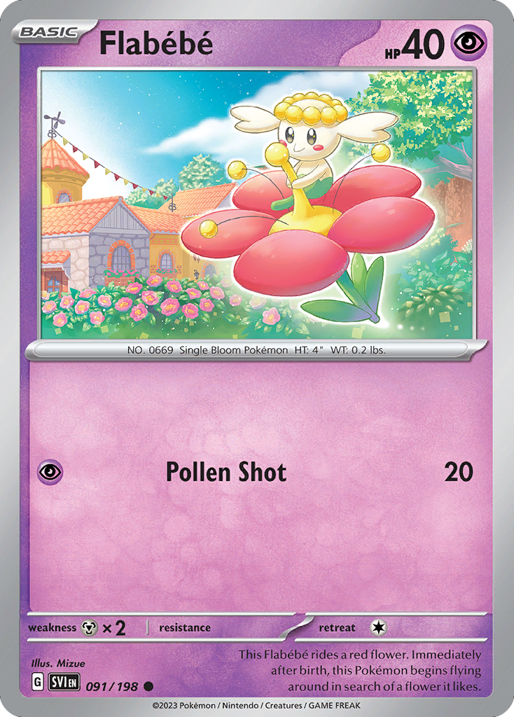 Flabébé 91 Common card from Scarlet & Violet