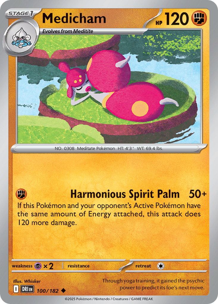 Medicham 100/182 Uncommon card from Destined Rivals