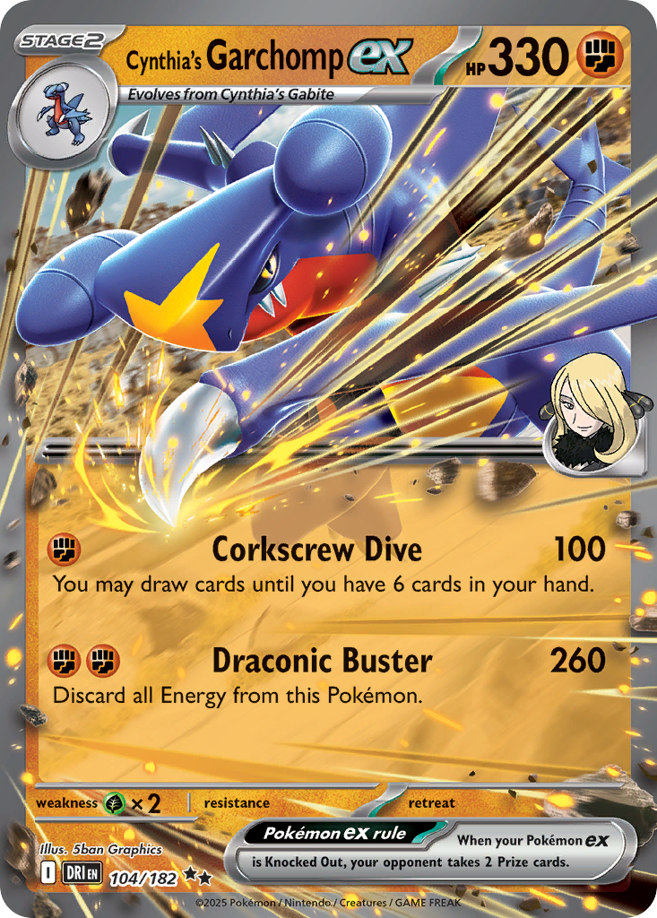 Cynthia's Garchomp ex 104 Double Rare card from Destined Rivals