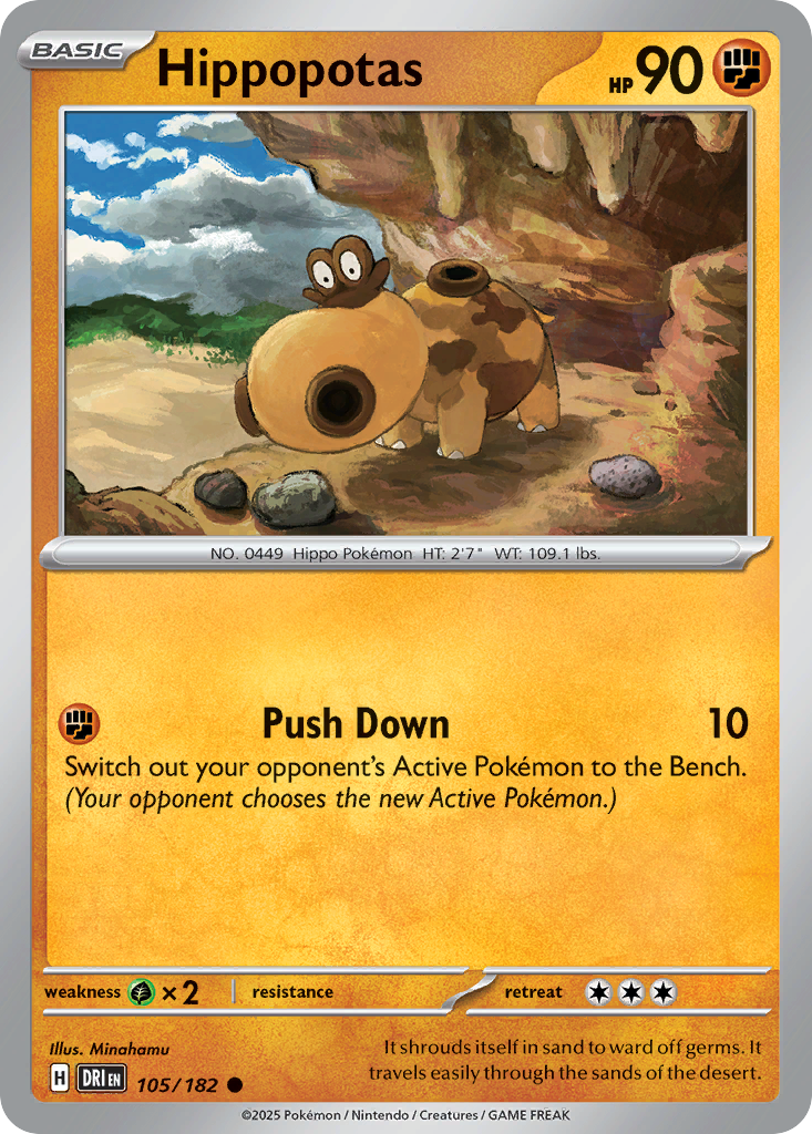 Hippopotas 105/182 Common card from Destined Rivals